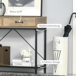 Konsolipöytä eteiseen lastulevyä ja metallia 100 x 35 x 76,5 cm ruskea/musta 2 laatikkoa