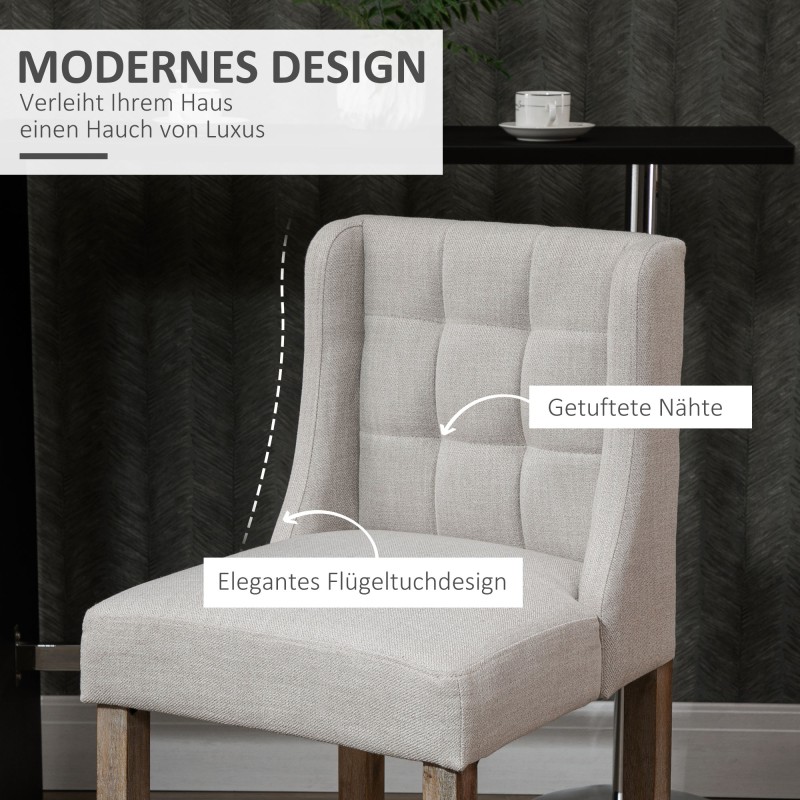 Baarituolisetti 2 kpl, selkänojalla ja jalkatuella, massiivipuu, harmaa / luonnonväri, 47 x 50 x 101 cm