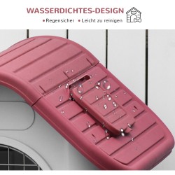 Koirankoppi ulkokäyttöön pienille koirille, muovi/metalli, 59 x 75 x 66 cm, punainen/vaaleanharmaa