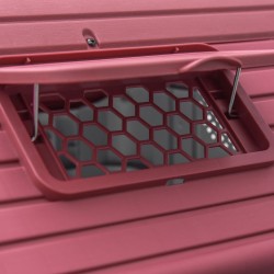 Koirankoppi ulkokäyttöön pienille koirille, muovi/metalli, 59 x 75 x 66 cm, punainen/vaaleanharmaa