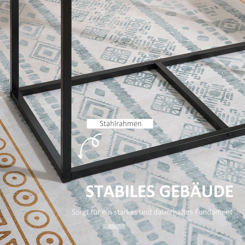 Ruokailuryhmä 2 hengelle, pöytä ja 2 tuolia, metalli ja tammi, pieniinkin tiloihin