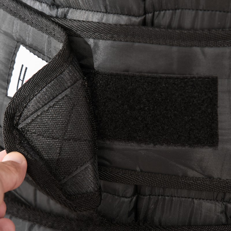 Painoliivi voimaharjoitteluun 30 kg, 35 säädettävää painopussia, Oxford-kangas, musta