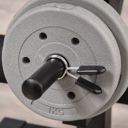 Säädettävä monitoimi treenipenkki kotikuntosalille, teräs, ilman painoja, musta/punainen