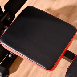 Säädettävä monitoimi treenipenkki kotikuntosalille, teräs, ilman painoja, musta/punainen