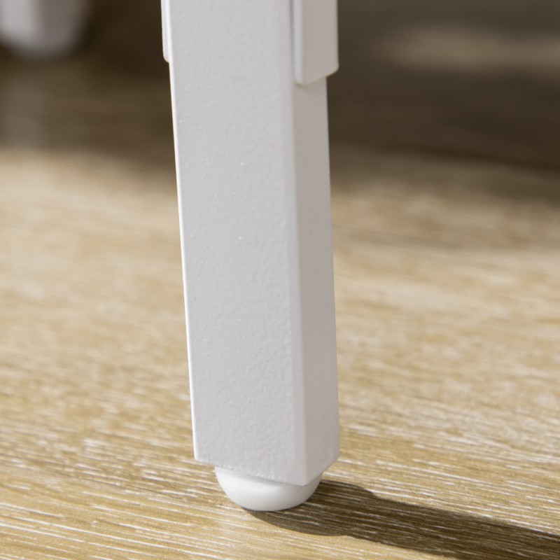 Jalkalamppu kahdella hyllytasolla, bambu ja metalli, E27‑kanta 40 W, luonnonvärinen ja valkoinen