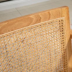 Nojatuoli kumipuuta ja pellavapintainen kangas 63 x 69 x 78 cm kermanvalkoinen