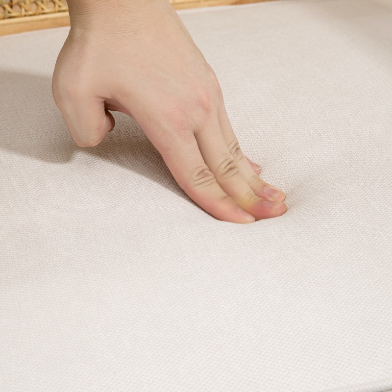 Nojatuoli kumipuuta ja pellavapintainen kangas 63 x 69 x 78 cm kermanvalkoinen