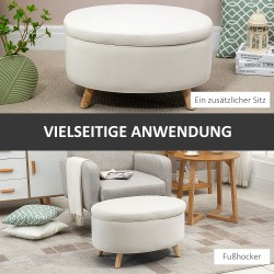 Säilytysrahi olohuoneeseen, samettipintainen, ovaali, 71 x 51,5 x 42 cm, beige