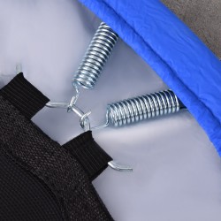 Kuntotrampoliini 91 cm, teräsrunko, liukumattomat jalat, 100 kg, musta/sininen