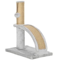 Kissan raapimislelu juuttitolpalla ja raapimalevyllä 34 x 24 x 43 cm harmaa
