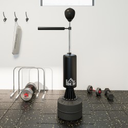 Seisova nyrkkeilysäkki aikuisille nopeuspallolla ja 360° refleksivarrella 155–205 cm, musta