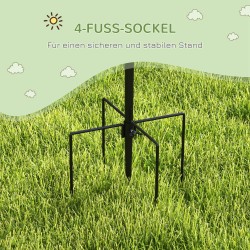 Lintujen ruokintateline ulkokäyttöön, 4 koukkua, teräs, 208 cm, musta