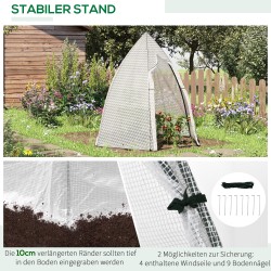 Mini kasvihuone talvisuoja kasveille rullattavalla ovella metalli ja PE 160 x 140 x 180 cm valkoinen