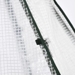 Mini kasvihuone talvisuoja kasveille rullattavalla ovella metalli ja PE 160 x 140 x 180 cm valkoinen