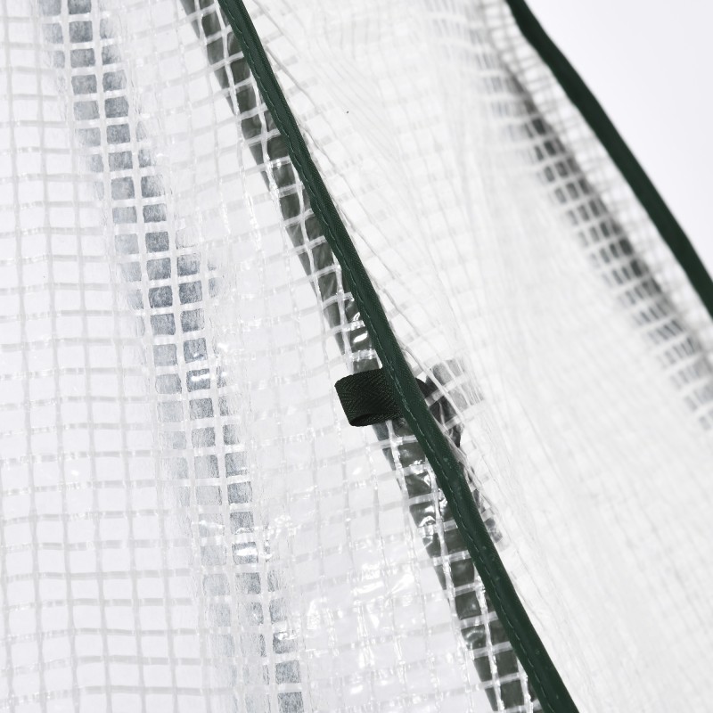 Mini kasvihuone talvisuoja kasveille rullattavalla ovella metalli ja PE 160 x 140 x 180 cm valkoinen