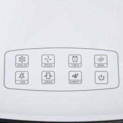 Siirrettävä 4-in-1 ilmastointilaite 10 L vesijäähdytys ja ilmankostutus 60 W valkoinen/musta