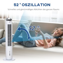 Tornimallinen ilmalauhdutin vesijäähdytyksellä ja kaukosäätimellä 60 W 20 m² valkoinen