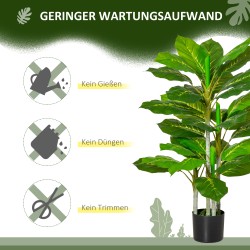 Keinotekoinen viherkasvi ruukussa 95 cm, 33 lehteä, vihreä-musta