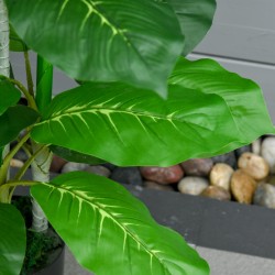 Keinotekoinen viherkasvi ruukussa 95 cm, 33 lehteä, vihreä-musta