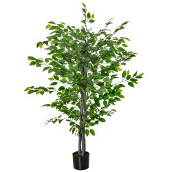 Tekokasvi ficus puu ruukussa 135 cm vihreä muovi betoni