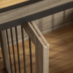 Koirankoti sisähäkki koirille, metallirunko ja MDF, 2-osainen liukuovilla, 120 x 60 x 88,5 cm, ruskea