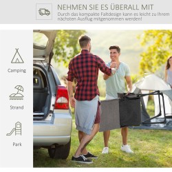 Taitettava puutarhatuoli ulkokäyttöön, teräs ja Textilene, irrotettava pehmuste, 66 x 94 x 79 cm, harmaa