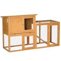 Pieneläinten ulkohäkki jaloittelualueella kuusta 141 x 60 x 86 cm ruskea