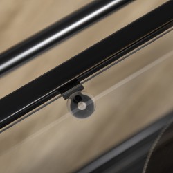 Tarjoilu- ja keittiövaunu pyörillä, 2 lasihyllyä, metalli, 75 x 40 x 80 cm, musta