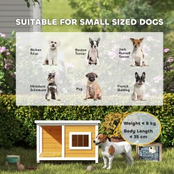 Koirankoti verannalla pienille koirille, puuta, ulkokäyttöön, avattava katto, 85,5 x 62 x 60 cm, oranssi