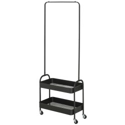 Vaaterekki kengähyllyillä terästä liikkuva 56 5 x 31 5 x 152 5 cm musta