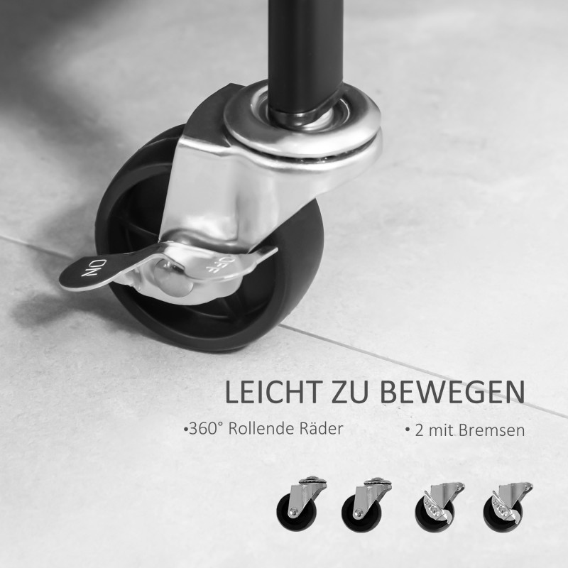 Vaaterekki kengähyllyillä, terästä, liikkuva, 56,5 x 31,5 x 152,5 cm, musta