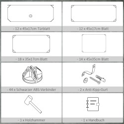 Kenkähylly 12 laatikkoa muovi/teräs 24 paria 94x37x108 cm musta-valkoinen