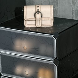 Kenkähylly 12 laatikkoa muovi/teräs 24 paria 94x37x108 cm musta-valkoinen