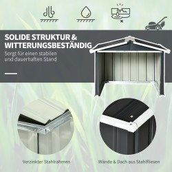 Metallinen suoja robottiruohonleikkurille, sinkitty teräs, 86 x 100 x 63 cm, tummanharmaa