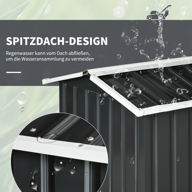 Metallinen suoja robottiruohonleikkurille, sinkitty teräs, 86 x 100 x 63 cm, tummanharmaa