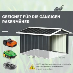 Metallinen suoja robottiruohonleikkurille, sinkitty teräs, 86 x 100 x 63 cm, tummanharmaa