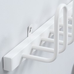 Sähkökäyttöinen seinään asennettava kenkäkuivain, teräs, 76 x 13 x 17 cm, valkoinen