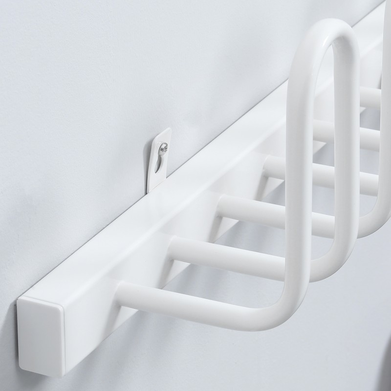 Sähkökäyttöinen seinään asennettava kenkäkuivain, teräs, 76 x 13 x 17 cm, valkoinen