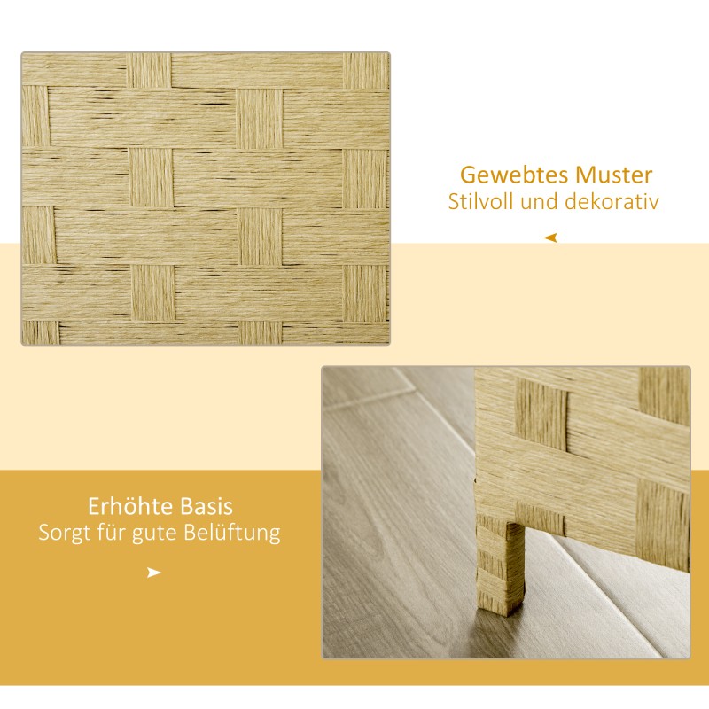 Tilanjakaja olohuoneeseen 4-osainen paperikuitu/mäntypuu 159,5x169,5 cm ruskea