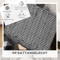 Säilytyskorit kannella PE-rottinkia 3 kpl setti 35,5 x 28,5 x 18 cm harmaa