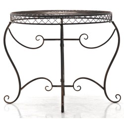 Nostalginen Sheela-puutarhapöytä raudasta antiikkipatinalla, 90 cm