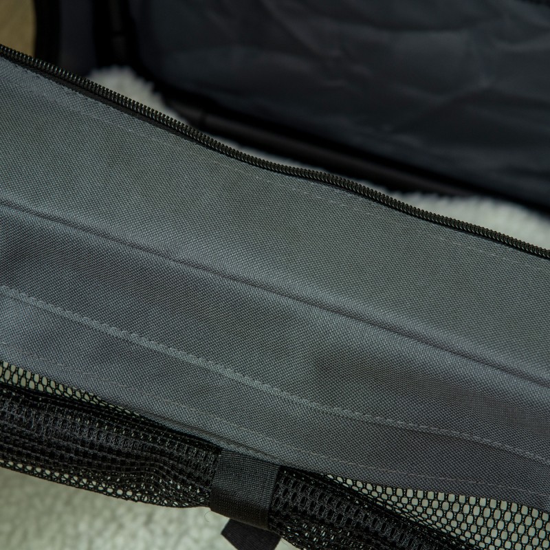 Taittuva kuljetuslaatikko kissalle ja pienelle koiralle, teräsrunko, 60 x 42 x 42 cm, harmaa