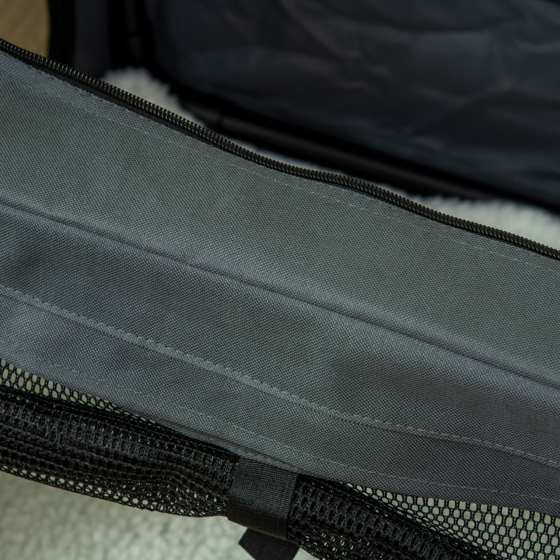 Taittuva kuljetuslaatikko kissalle ja pienelle koiralle, teräsrunko, 60 x 42 x 42 cm, harmaa