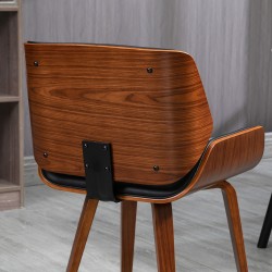 Ruokapöydän tuolit vintage, 2 kpl, keinonahka, puu ja teräs, musta