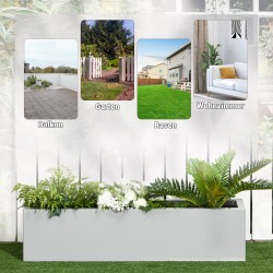 Metallinen istutuslaatikko ulkokäyttöön, teräs, 91 x 22 x 22 cm, harmaa