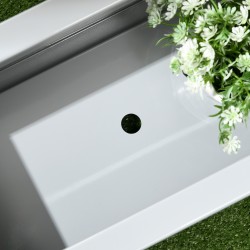 Metallinen istutuslaatikko ulkokäyttöön, teräs, 91 x 22 x 22 cm, harmaa