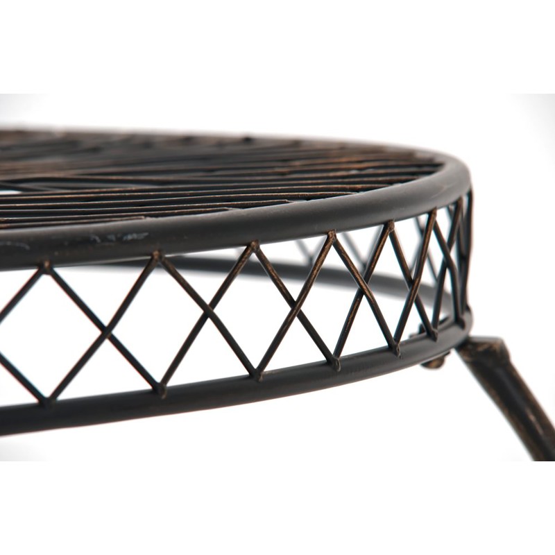 Nostalginen Sheela-puutarhapöytä raudasta antiikkipatinalla, 90 cm