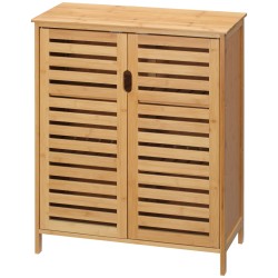 Bambukylpyhuonekaappi lamelliovilla 68 x 32 x 86 cm luonnonvärinen