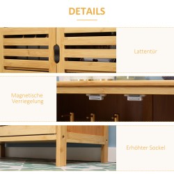 Bambukylpyhuonekaappi lamelliovilla 68 x 32 x 86 cm, luonnonvärinen