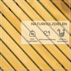 Rullattava puinen puutarhapolku kuusesta 185 x 60 cm keltainen